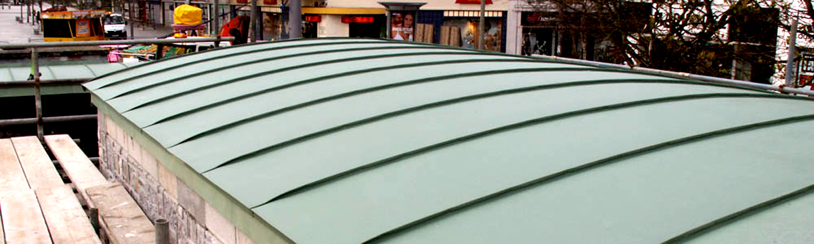 Nordic Green Prepatinated Copper Standing Seam Roof, Plymouth, Devon
