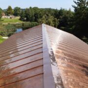 Log cabin Copper roof on the Blackdowns, Somerset