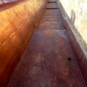 Renewed copper roof with gutter linnings and spun metal vent tops at St. Mary's, Stoke-sub-Hamdon, Somerset © Mike White Ltd