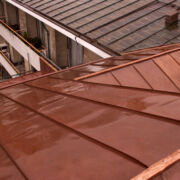Example of copper standing seam roofing at West Bay, Dorset © Mike White Ltd