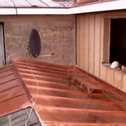 Example of copper standing seam roofing at West Bay, Dorset © Mike White Ltd