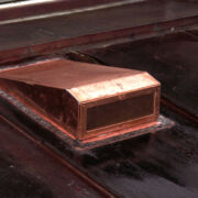 Copper fan extractor vent to existing copper roof in Kingsbridge, Devon © Mike White Ltd