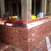Copper window cills fitted to an oak frame building in a large private house in Devon © Mike White Ltd