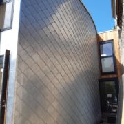 VM Zinc natural shingle walling in Redcliffe, Bristol