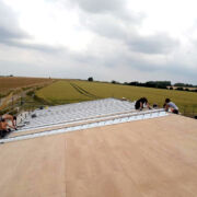 VM zinc quartz roof with G3 ventilated ridge to barn conversion near Blandford, Dorset © Mike White Ltd