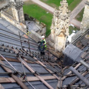 Complex roof access to the roof ridge on Exeter Cathedral © Mike White Ltd