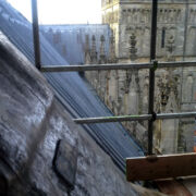 Sand cast flashings on new lead roof on Exeter Cathedral © Mike White Ltd