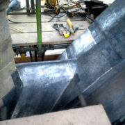 Sand cast flashings on new lead roof on Exeter Cathedral © Mike White Ltd