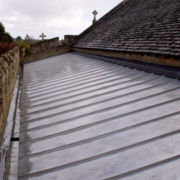 Example of stainless steel standing seem roofing at All Saints, Merriott © Mike White Ltd