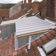 Example of a VM quartz standing seem warm roof at Wrington, Bristol © Mike White Ltd