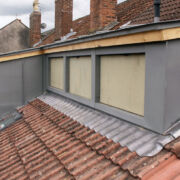 Example of a VM quartz standing seem warm roof at Wrington, Bristol © Mike White Ltd