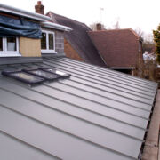 Example of a VM zinc pigmento green vented cold roof at Romsey, Hampshire © Mike White Ltd