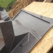 Code 5 chimney back gutter to a thatched house near Crowcombe, Somerset
