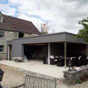 Pre-weathered Zinc to a kitchen extension with parapet cappings, Castle Cary