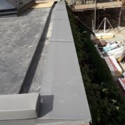 Pre-weathered Zinc to a kitchen extension with parapet cappings, Castle Cary