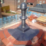 ALM code 6 milled lead finial made in our workshops and fitted to a house in Dorchester, Dorset