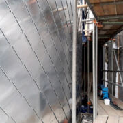 VM Natural Zinc shingles fitted to two curved walls in Redcliffe, Bristol