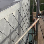 VM Natural Zinc shingles fitted to two curved walls in Redcliffe, Bristol