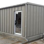 VM Zinc Quartz Plus cladding, roofing and guttering to a stairwell fire exit at Taunton School