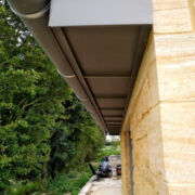 ZM Zinc pre-weathered roofing, gutters, fascia and standing seam soffit detail, Martock