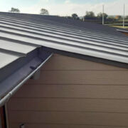 ZM Zinc pre-weathered roofing, gutters, fascia and standing seam soffit detail, Martock