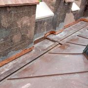Copper roofing on Powderham Castle bell tower and flagpole tower